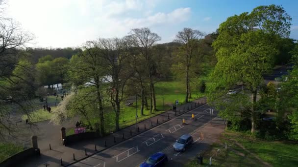 England Großbritannien April 2023 Öffentlicher Park Bei Sonnenuntergang — Stockvideo