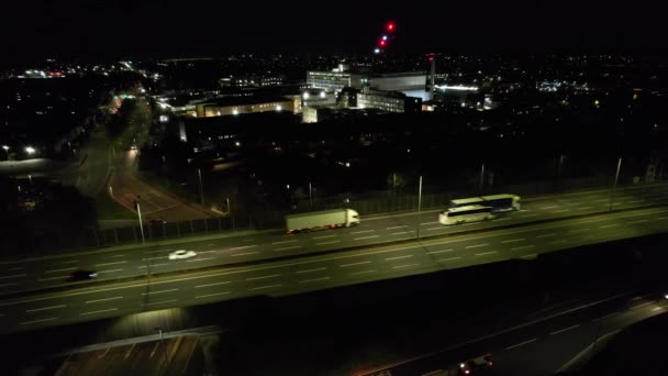 Vídeo Las Autopistas Británicas Noche — Vídeo de stock