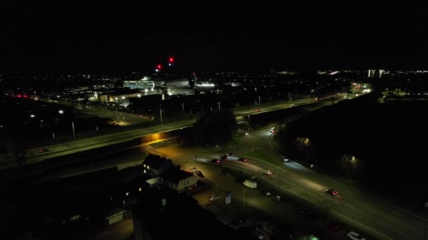 Video Brittiska Motorvägar Natten — Stockvideo