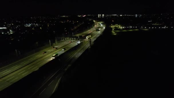 Time Lapse Video Brittiska Motorvägar Natten — Stockvideo