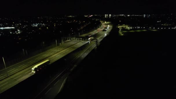 Time Lapse Video Brittiska Motorvägar Natten — Stockvideo