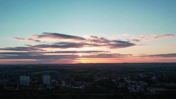 Bedford Birleşik Krallık Haziran 2022 Ngiliz Kasabası Nda Gündoğumu Sabah — Stok video