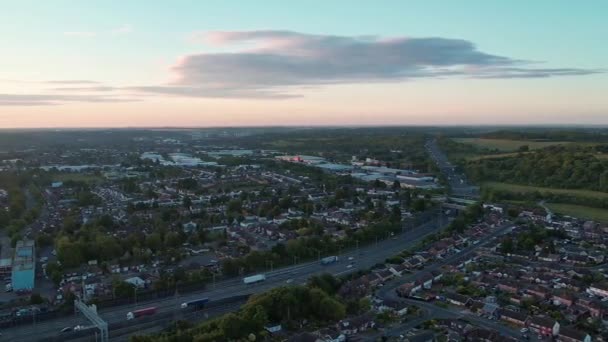 Bedford Reino Unido Junio 2022 Amanecer Amanecer Sobre British Town — Vídeos de Stock