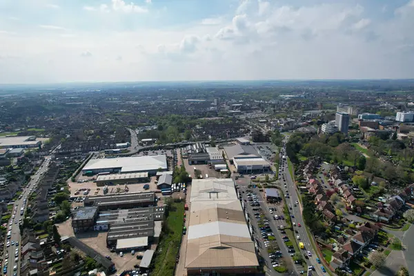 stock image Central Bedford City, England, Great Britain - April 23, 2023: Aerial view of Central Bedford City 