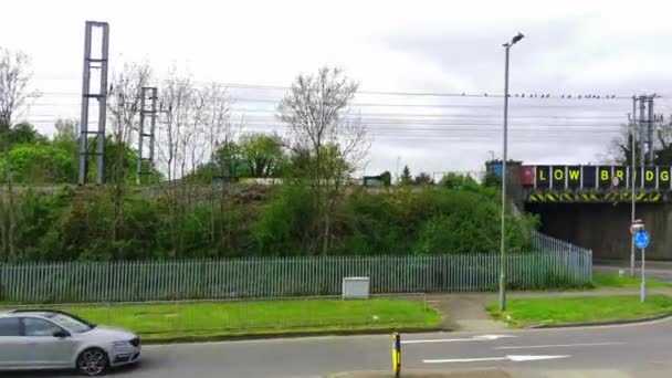 Bedford Verenigd Koninkrijk Mei 2022 Luchtfoto Van Treinrails Het Platteland — Stockvideo