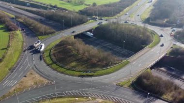 Bedford, İngiltere - 7 Temmuz 2023: İngiliz Kırsal Bölgesinin Hava Görüntüsü