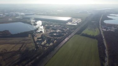 Bedford, İngiltere - 7 Temmuz 2023: İngiliz Kırsal Bölgesinin Hava Görüntüsü