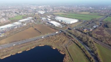 Bedford, İngiltere - 7 Temmuz 2023: İngiliz Kırsal Bölgesinin Hava Görüntüsü