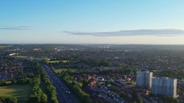 Luton City Großbritannien Juni 2022 Luftaufnahme Von Luton City Und — Stockvideo