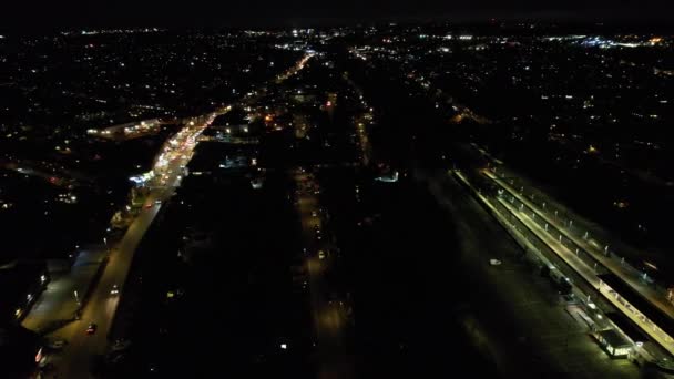 Лутон Англия Великобритания Февраля 2023 Года Видео Освещенного Города Движения — стоковое видео