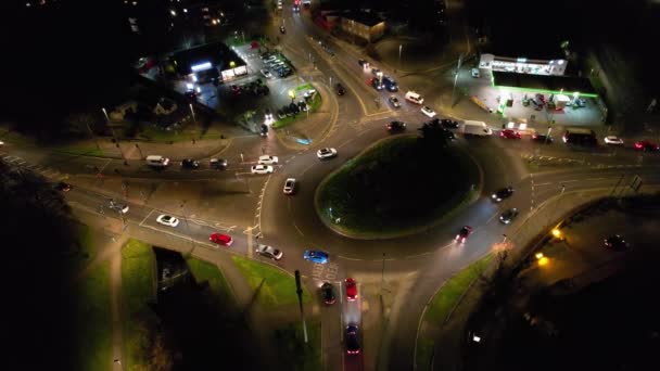 Luton Anglia Zjednoczone Królestwo Lutego 2023 Wideo Iluminowanego Miasta Ruchu — Wideo stockowe