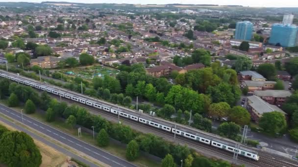 Luton Inglaterra Reino Unido Julio 2023 Trenes Las Vías — Vídeos de Stock