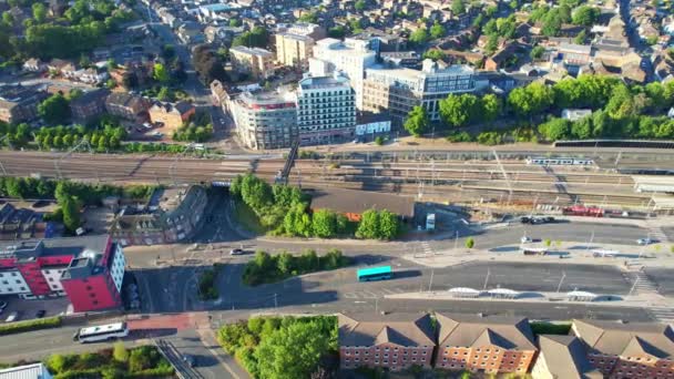 2022 Aerial View Luton City Center Buildings — 비디오