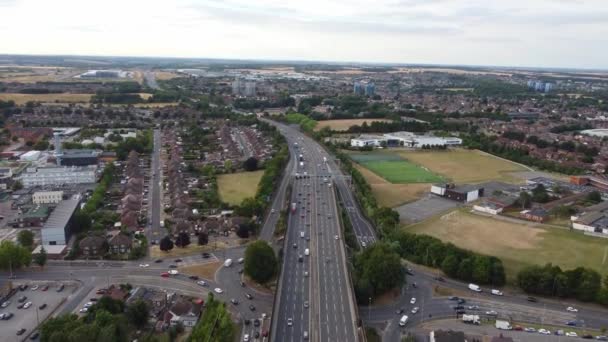 Англия Великобритания Августа 2022 Года Высокий Вид Британские Автомагистрали — стоковое видео