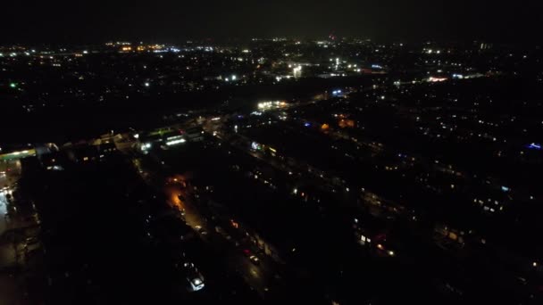 Ngiltere Ngiltere Aralık 2022 New Year Night View City Hava — Stok video