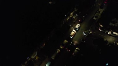 İngiltere, İngiltere - 31 Aralık 2022: New Year 's Night View of City, hava klibi 