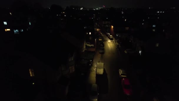 England December 2022 New Year Night View City Air Video — Stock video