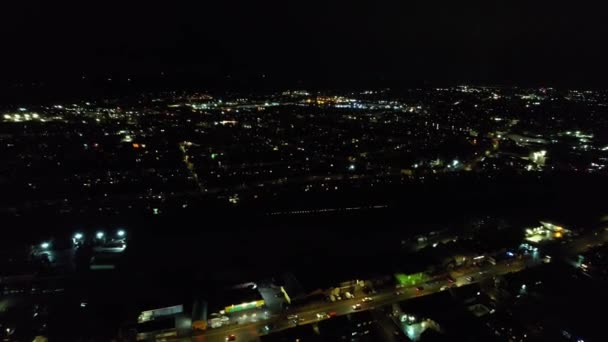 England December 2022 New Year Night View City Aerial Video — Stock Video