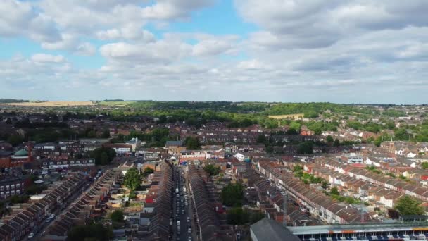 Aerial View North Luton City Residential Houses Great Britain — Stock Video