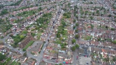  Luton, İngiltere, Birleşik Krallık - 10 Eylül 2022: Bury Park Luton Town Residenals 'ın panoramik görüntüsü