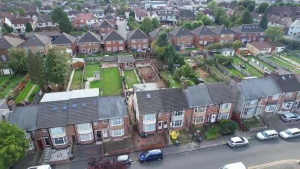 High Angle Sunset View British Residential Homes — Stockvideo