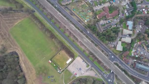 Leagrave Tren Stasyonu Yakın Luton Town Residential District Yüksek Açılı — Stok video