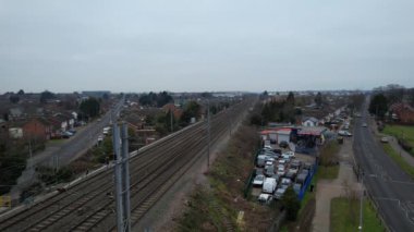 Luton, İngiltere, Birleşik Krallık - 12 Şubat 2023: Leagrave İstasyonunun Hava Görüntüsü
