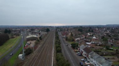 Luton, İngiltere, Birleşik Krallık - 12 Şubat 2023: Leagrave İstasyonunun Hava Görüntüsü