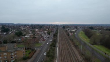Luton, İngiltere, Birleşik Krallık - 12 Şubat 2023: Leagrave İstasyonunun Hava Görüntüsü