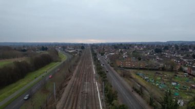 Luton, İngiltere, Birleşik Krallık - 12 Şubat 2023: Leagrave İstasyonunun Hava Görüntüsü