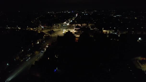 Лютон Англия Великобритания Марта 2023 Года Вид Город Ночью — стоковое видео