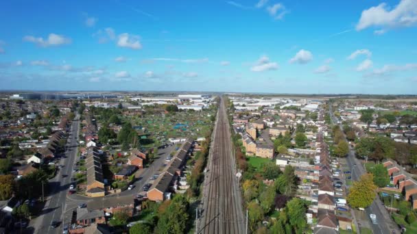 Luton England Großbritannien Oktober 2022 Eisenbahnstrecke Bei Luton City — Stockvideo