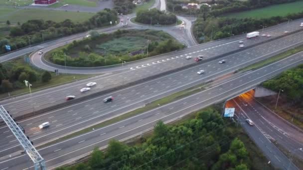 Wielka Brytania Polska Październik 2022 Wysoki Kąt Widzenia Brytyjskich Autostrad — Wideo stockowe