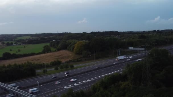 England Oktober 2022 High Angle View British Motorways Een Bewolkte — Stockvideo