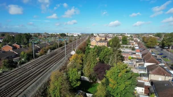英国卢顿 2022年10月17日 卢顿市铁路轨道 — 图库视频影像