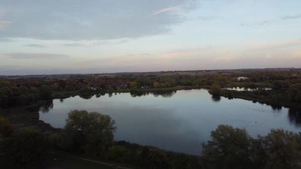 Αγγλία Ηνωμένο Βασίλειο Οκτωβρίου 2022 Sunset View Lake Milton Keynes — Αρχείο Βίντεο