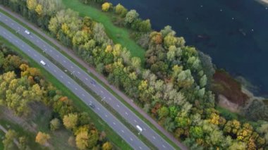 Aerial View of British Roads and Traffic on a Sunny Day