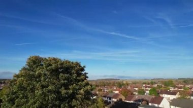 Luton City 'nin güzel hava manzarası. Drone 'un Görüntüsü