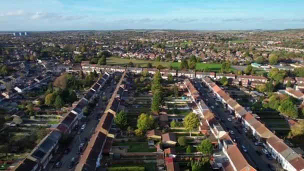 Bella Vista Aerea Luton City England Filmato Del Drone — Video Stock