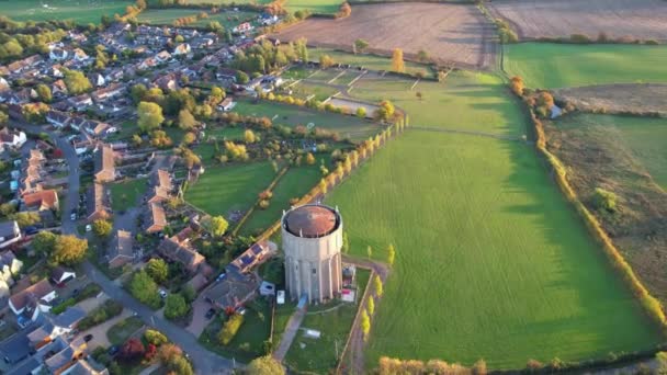 Aerial View Water Tank Village England United Kingdom — Stock Video