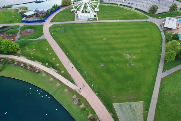 stock image England, UK - 11 May, 2023: beautiful view of Willen Lake Park