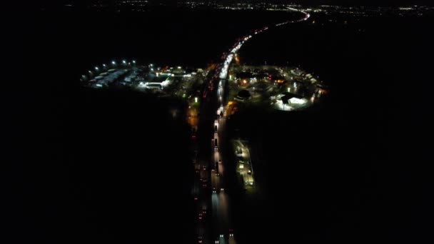 England January 2023 Illuminated Roads Traffic Central Milton Keynes — Stock Video