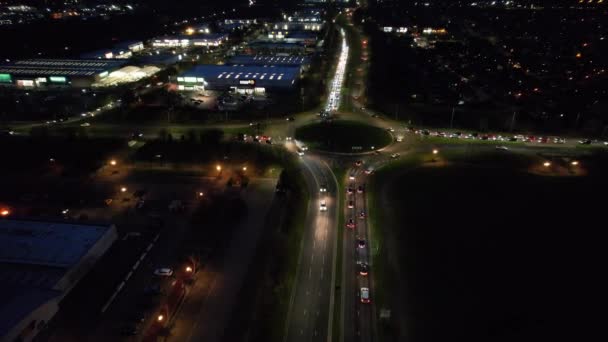 Ngiltere Ngiltere Ocak 2023 Central Milton Keynes Aydınlatılmış Yollar Trafik — Stok video