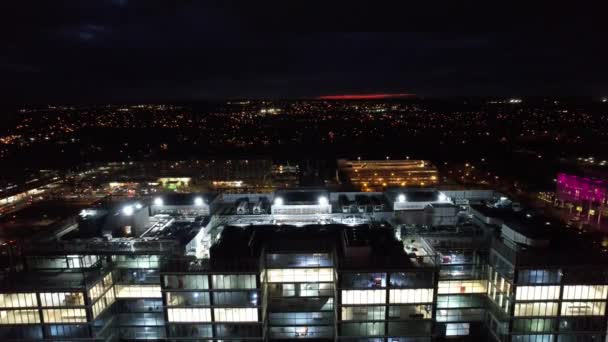 England January 2023 Illuminated Roads Traffic Central Milton Keynes — Stock Video