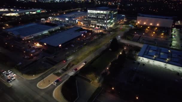 Ngiltere Ngiltere Ocak 2023 Central Milton Keynes Aydınlatılmış Yollar Trafik — Stok video