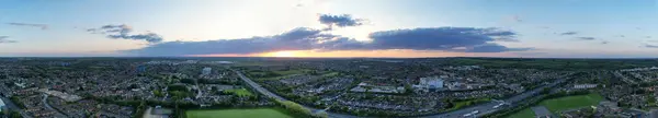 Luton Ngiltere Birleşik Krallık Mayıs 2023 Günbatımındaki Panoramik Ngiliz Otoyolları — Stok fotoğraf