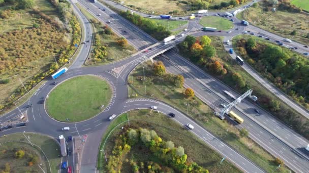 England September 2022 Aerial View British Highways Traffic Peak Time — Stock video
