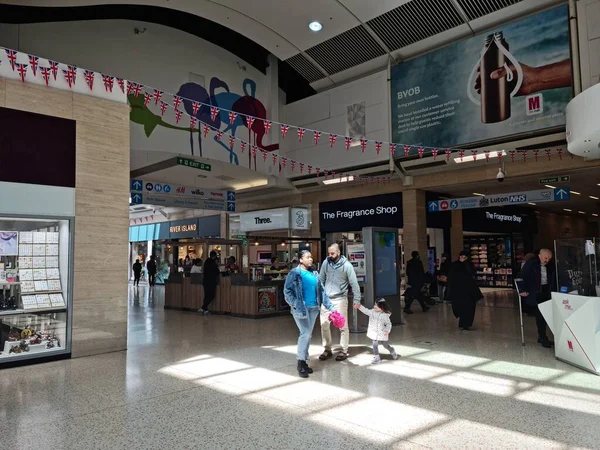 stock image Luton, England, United Kingdom - May 5, 2023: interior of modern shopping mall in Central Luton City 