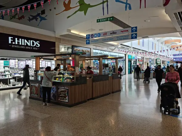 stock image Luton, England, United Kingdom - May 5, 2023: interior of modern shopping mall in Central Luton City 