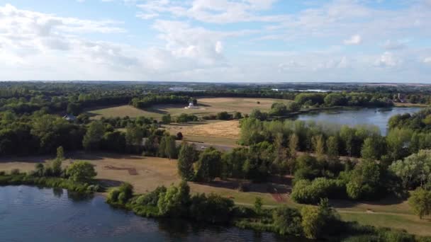 Bel Filmato Willen Lake Uccelli Acquatici Milton Keynes City England — Video Stock
